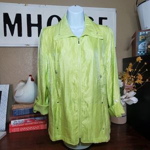 Samantha Grey Yellow Athletic Jacket size 14
